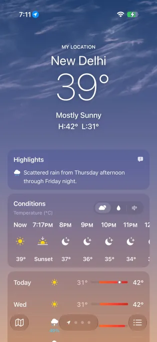 苹果升级 iOS 27 版天气应用：可简要显示未来几天重要天气事件